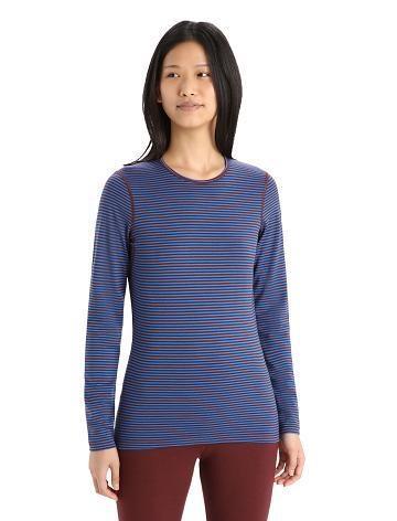 Base Layers Icebreaker Merino 200 Oasis Long Sleeve Crewe Thermal Top Femme Bleu | FR 1926NWYB